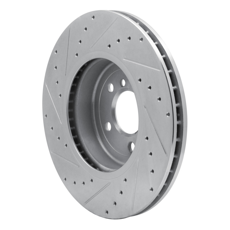 BMW 640i Gran Coupe Brake Rotor (1) - Front Right - R1 Concepts - Drilled & Slotted - Silver - `11-`19